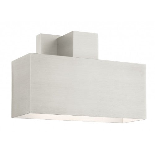 Lynx Indoor/Outdoor 1 E26 Medium Base Light Bulb Socket ADA-Compliant Solid Brass Wall Sconce 6.25"x9" Brush Nickel Finish 120V for Garden, Interior, Exterior and Patio 22423-91