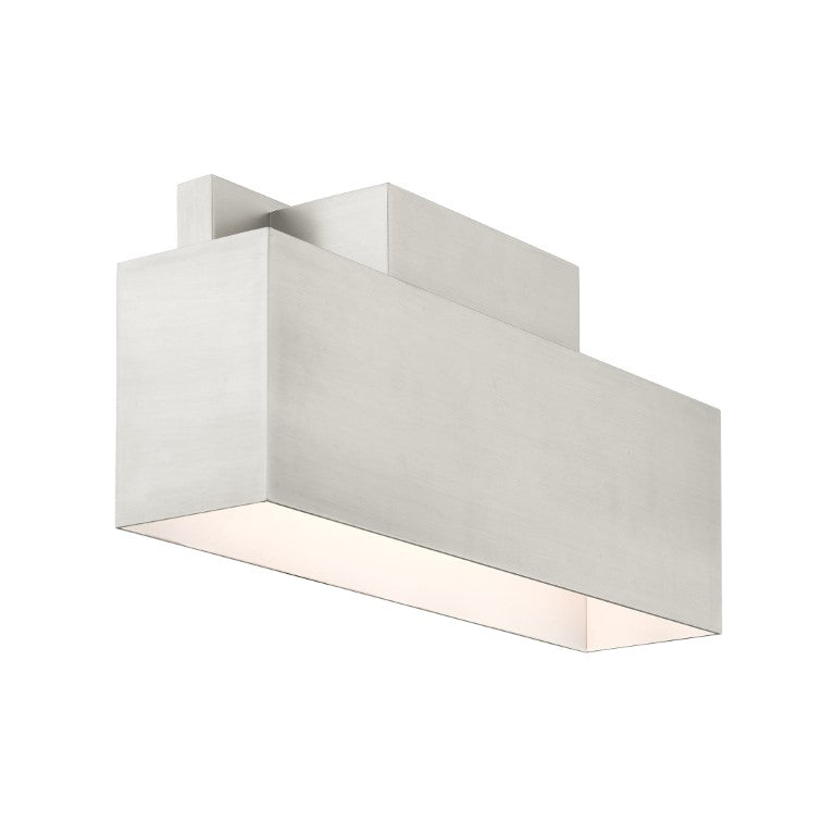 Lynx Indoor/Outdoor 1 E26 Medium Base Light Bulb Socket ADA-Compliant Solid Brass Wall Sconce 6.75"x14" Brushed Nickel Finish 120V for Garden, Interior, Exterior and Patio 22424-91