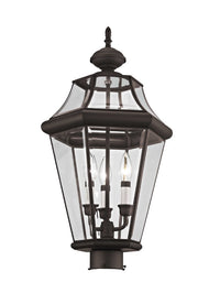 Georgetown Candelabra Base Light 3 Bulb Sockets Large Outdoor Post Top Lantern 23.25