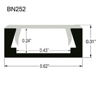 BN252 Rectangular Surface Mounted 8 ft Aluminum Channel 10 Pack for 0.43