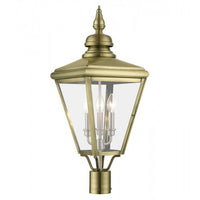 Adams Candelabra Base 3 Light Bulb Sockets Outdoor Large Post Top Lantern 10.625