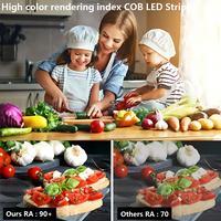 SLD23 Dotless Linear LED Dimmable, 2.13W/ft 16.4ft COB Strip Lights IP20 Low Voltage 4mm DC12V Diffused Tape Light