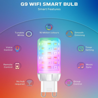 RGBCW G9 3W Smart WI-FI and Voice Control 120V Line Voltage LED Light Bulb 2 and 4 Pack, Energy Saving RGBCW Color Changing 2700K-6500K 120V Outdoor LED Bulb Compatible with Alexa and Google Assistant