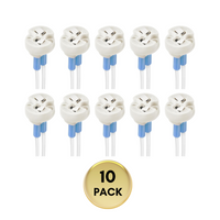 Ceramic Socket Adapter for G4, G6.35, MR11, MR16 Bulbs Package – 12V-250V Heat-Resistant Light Bulb Holder for Halogen and LED – Replacement Connector