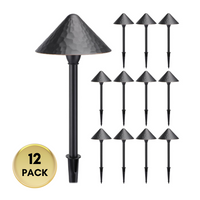 ALP49 12-Pack 3W 3000K Warm White Integrated LED Low Voltage Cast Aluminum Landscape Pathway Lights Package, Driveway Walkway Light