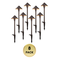 CDPAL04 Ombrello Ondulato LED Landscape 3CCT Pathway Lights, 3000K/4000K/5000K, 5W 12-24V AC/DC Low Voltage Oil-Rubbed Bronze Hexagonal Outdoor Landscape Lighting