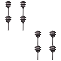 CDPA72 4x/8x/12x Package Black 12V AC/DC Aluminum 12V Low Voltage Landscape Lighting 3 Tier Pagoda Path Light 3W 2700K G4 Bulb