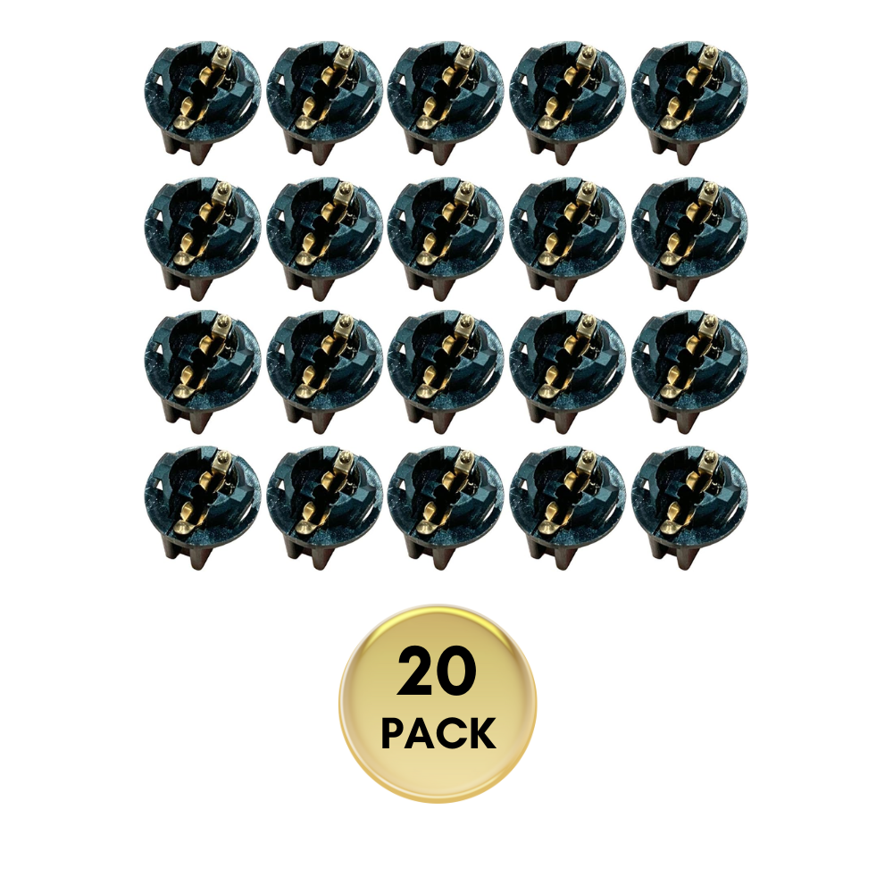 20 Pack Plastic Twist Lock Sockets for W5W 168 194 Wedge Bulb Base for Instrument Panel & Dash Lights Package – Heat-Resistant Light Bulb Holder  – Plug in Light Bulb Extension Parts Replacement Sockets