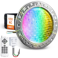 PL35 12V AC Remote-Operated LED Stainless Steel Pool Light Jacuzzi Spa RGB Color Changing Low Voltage Light with Remote Control