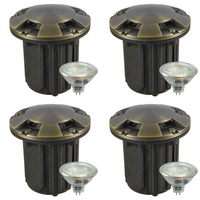 UNB07 4x/8x/12x Package Cast Brass 12V Low Voltage Round Multi-Directional LED In-ground Well Light IP65 Waterproof with 5W 3000K Bulb