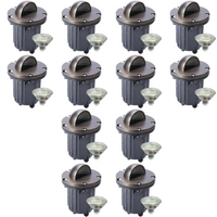 UNB02 4x/8x/12x Package Cast Brass 12V Low Voltage Half Moon Round LED In-ground Well Light IP65 Waterproof with 5W 3000K Bulb