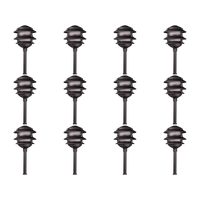 CDPA72 4x/8x/12x Package Black 12V AC/DC Aluminum 12V Low Voltage Landscape Lighting 3 Tier Pagoda Path Light 3W 2700K G4 Bulb