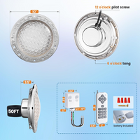 PL35 12V AC Remote-Operated LED Stainless Steel Pool Light Jacuzzi Spa RGB Color Changing Low Voltage Light with Remote Control
