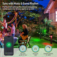 ALPR11 10W RGBCW Bluetooth Smart LED Landscape Pathway Light 2x or 4x Package, 12V-24V AC/DC 400LM