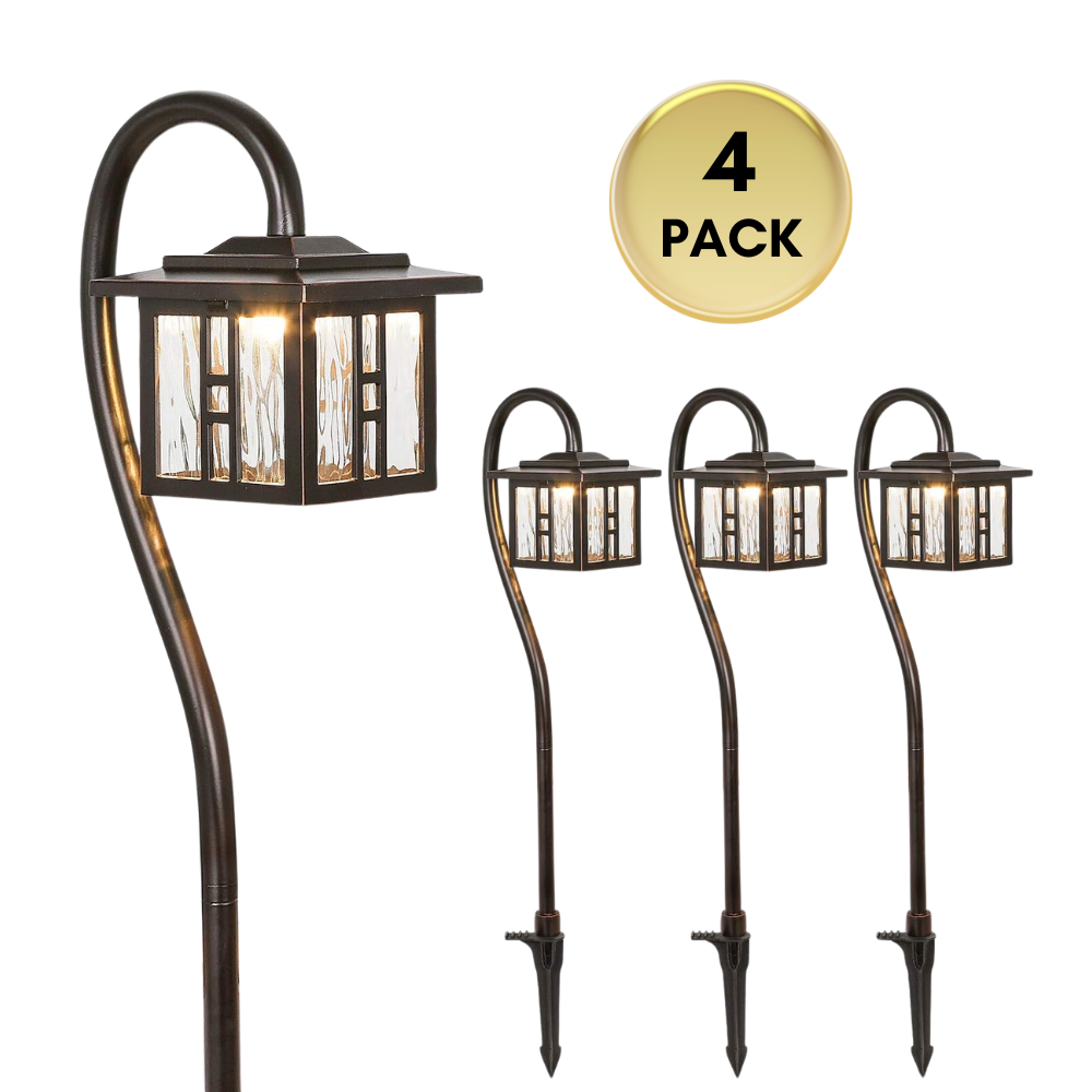ALP23 4-Pack 3W 185LM LED Landscape Lighting, Oil-Rubbed Bronze Pathway Light, Die-Cast Aluminum, ETL Listed