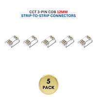 5-Pack SLD 3-Pin Low-Voltage for CCT COB Dotless Strip Light Connectors 10mm and 12mm
