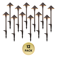 CDPAL04 Ombrello Ondulato LED Landscape 3CCT Pathway Lights, 3000K/4000K/5000K, 5W 12-24V AC/DC Low Voltage Oil-Rubbed Bronze Hexagonal Outdoor Landscape Lighting