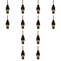 HLB02 4x/8x/12x Package LED 12V Low Voltage Brass Cylinder Pendant Light Hanging Downlight Fixture 5W 3000K Bulb
