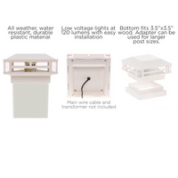 CPL01 Modern 12V AC/DC Low Voltage LED Post Cap Light for 4x4 or 5x5 Posts 120 Lumens Warm White