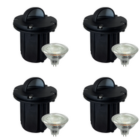 UNB02 4x/8x/12x Package Cast Brass 12V Low Voltage Half Moon Round LED In-ground Well Light IP65 Waterproof with 5W 3000K Bulb