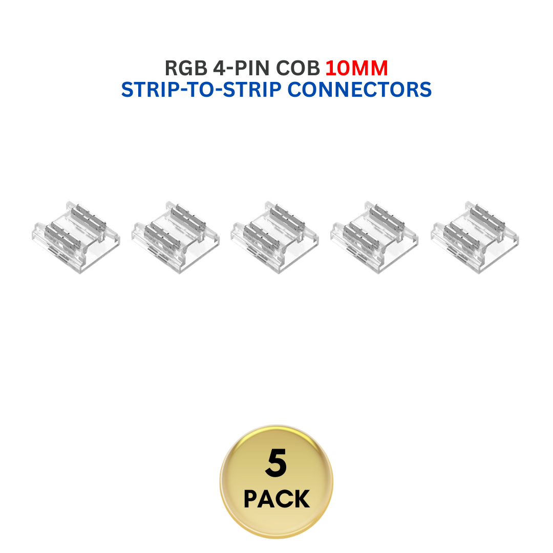 5-Pack SLD 4-Pin Low-Voltage for RGB COB Dotless Strip Light Connectors 10mm