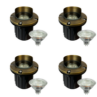 UNB03 4x/8x/12x Package Cast Brass 12V Low Voltage Shielded LED In-ground Well Light IP65 Waterproof with 5W 3000K Bulb