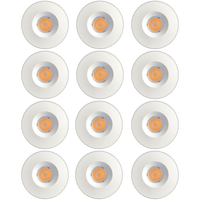 CB15 4x/8x/12x Package 1.5W DC12V Low Voltage Round Recessed Cast Aluminum Cabinet Light Energy Saving Dimmable LED Downlighting 3000K or 5000K