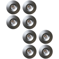 CB15 4x/8x/12x Package 1.5W DC12V Low Voltage Round Recessed Cast Aluminum Cabinet Light Energy Saving Dimmable LED Downlighting 3000K or 5000K