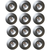CB15 4x/8x/12x Package 1.5W DC12V Low Voltage Round Recessed Cast Aluminum Cabinet Light Energy Saving Dimmable LED Downlighting 3000K or 5000K
