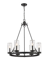 Marlow 589-6BK 6 Lights Outdoor Chandelier Ceiling Fixture 27.5