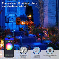 ALPR11 10W RGBCW Bluetooth Smart LED Landscape Pathway Light 2x or 4x Package, 12V-24V AC/DC 400LM