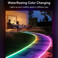 SLNR06 Dotless COB Smart Wi-Fi RGBAICW 1.45W/ft Neon LED Strip Light DC24V IP65 Outdoor Rated Dimmable Low Voltage Silicone Strip Light with Mounting Clips, Screws, Power Adapter and Remote Control