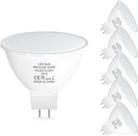 MR16 6-Pack 5W/7W 120° Flood Beam Angle  12V-24V Low Voltage LED Bulbs Package  Energy Saving Waterproof Light CE & RoHS Certified