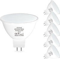 MR16 6-Pack 5W/7W 120° Flood Beam Angle  12V-24V Low Voltage LED Bulbs Package  Energy Saving Waterproof Light CE & RoHS Certified