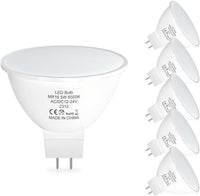 MR16 6-Pack 5W/7W 120° Flood Beam Angle  12V-24V Low Voltage LED Bulbs Package  Energy Saving Waterproof Light CE & RoHS Certified