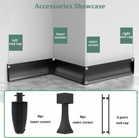 AC14 Skirting Board Black Aluminum Channel with White Frosted Plastic Cover 3.3FT/1M For Max Inner 10.7mm Width LED Strip Lights Pack of 7/10/20