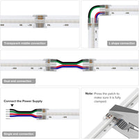 5-Pack SLD 5-Pin Low-Voltage for RGBW COB Dotless Strip Light Connectors 12mm