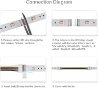 5-Pack SL 6-Pin Low-Voltage for RGBCCT SMD Dotless Strip Light Connectors 12mm
