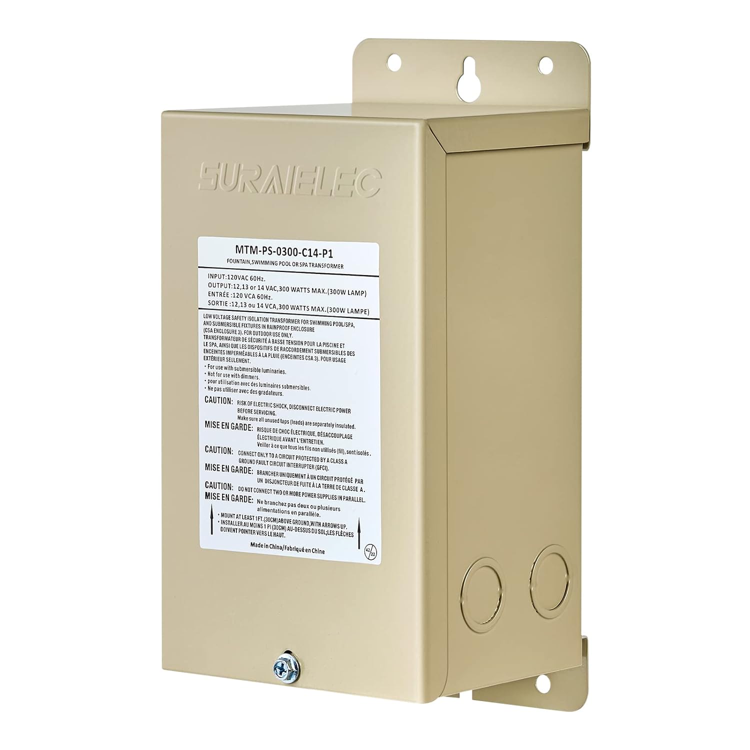 Outdoor Landscape Lighting LED 12V Low Voltage TSWP2 100W/300W AC Pool Rated 12V/13V/14V Multi-Tap, Low Voltage Outdoor Transformer