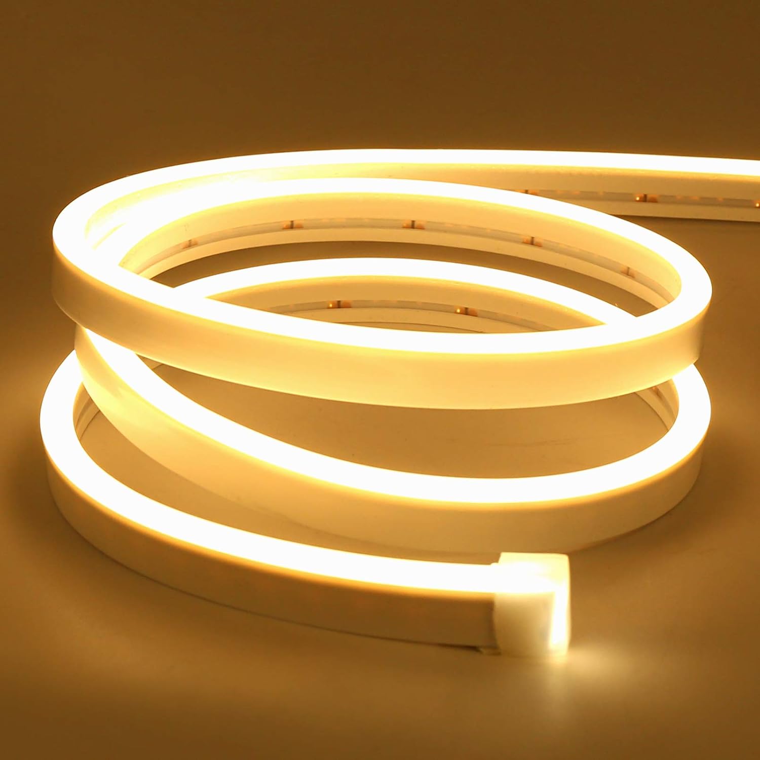 Outdoor Landscape Lighting LED 12V Low Voltage SLN02 2.2W/ft Dotless COB 6mmx12mm Single Color Neon LED Strip Light 5M DC12V 36W IP65 Outdoor Rated Dimmable Low Voltage Silicone Rope Light 5M) Warm White