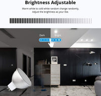 MR16 RGBCW 2700K-6000K 5W Smart WIFI LED Light Bulb, Energy Saving Color Changing 12V Outdoor LED Bulb Compatible with Alexa, Google Assistant, and Siri