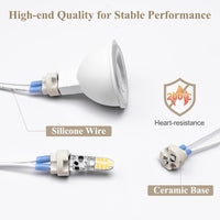 Ceramic Socket Adapter for G4, G6.35, MR11, MR16 Bulbs Package – 12V-250V Heat-Resistant Light Bulb Holder for Halogen and LED – Replacement Connector
