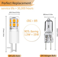 10 Pack G4 1.3W Bi Pin 3000K/6000K LED Ceramic Capsule 120V Line Voltage Bulb Energy Efficient Light
