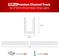 AC01 Aluminum Channel 3.3FT/1M For 6x12mm LED Silicon Neon Strip Lights Package