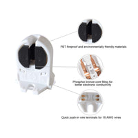 Plastic Sockets for T5 Bulbs and Lamps Package – 2A 12V-500V Max 80W Heat-Resistant Light Bulb Holder for G5 Based  LED and Fluorescent Tune Lights – Replacement Sockets