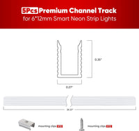 AC01 Aluminum Channel 3.3FT/1M For 6x12mm LED Silicon Neon Strip Lights Package