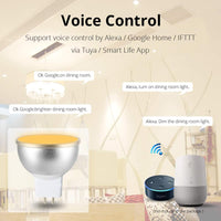 MR16 RGBCW 2700K-6000K 5W Smart WIFI LED Light Bulb, Energy Saving Color Changing 12V Outdoor LED Bulb Compatible with Alexa, Google Assistant, and Siri