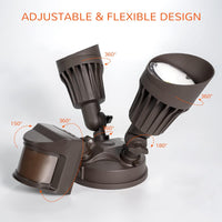MLW2 Impermeable 20W LED Luces de inundación de seguridad para exteriores con sensor de movimiento