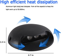 STAH05 120V LED Aluminum Outdoor Step Lights, 3000K Warm White Stair Lighting Package, 3W LED Lights for Step Stair, IP65 Waterproof