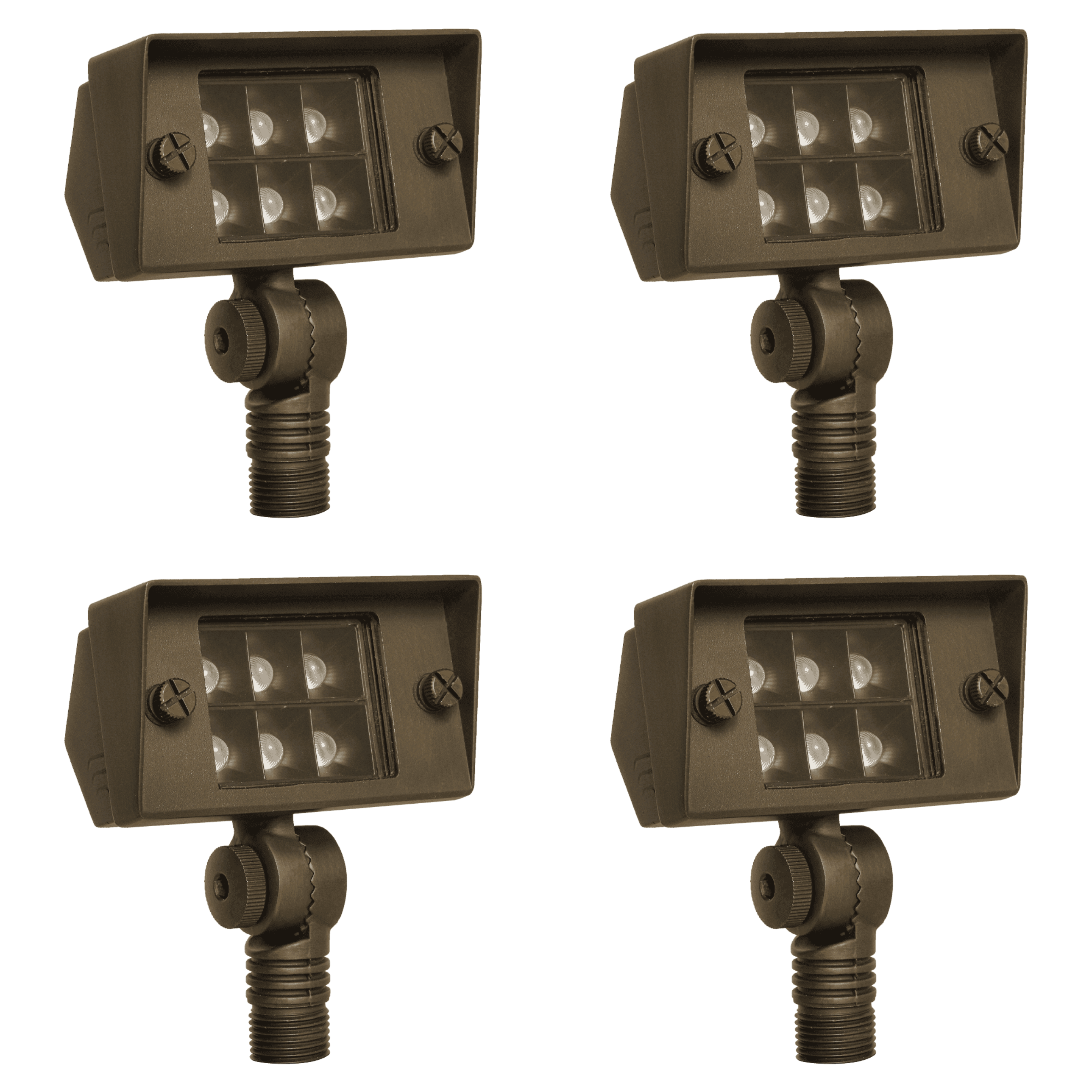 FPB02 4x/8x/12x Package Cast Brass Flood Light | 2W-7W 3000K Warm White Integrated LED 12V Low Voltage Landscape Light